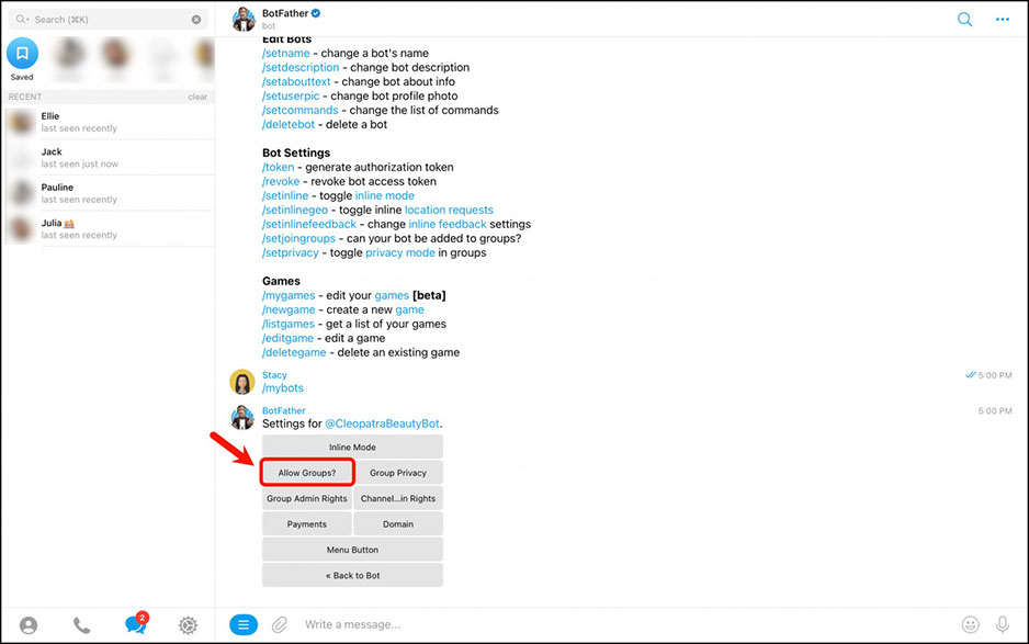 Web Sürümünde Telegram Botunu Bağlayın 