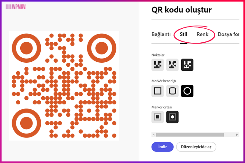 qr code olusturma - Stil ve Renk