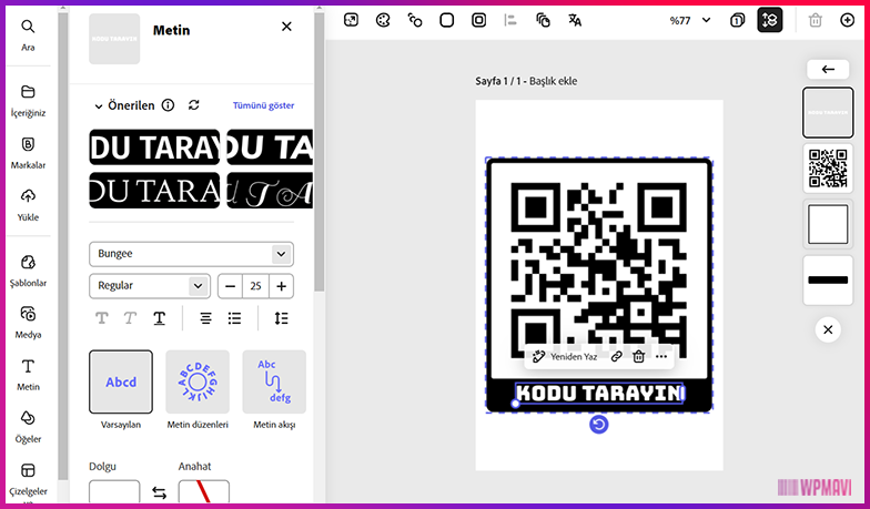 Link qr kod oluşturma - Tasarımsal Düzenlemeler