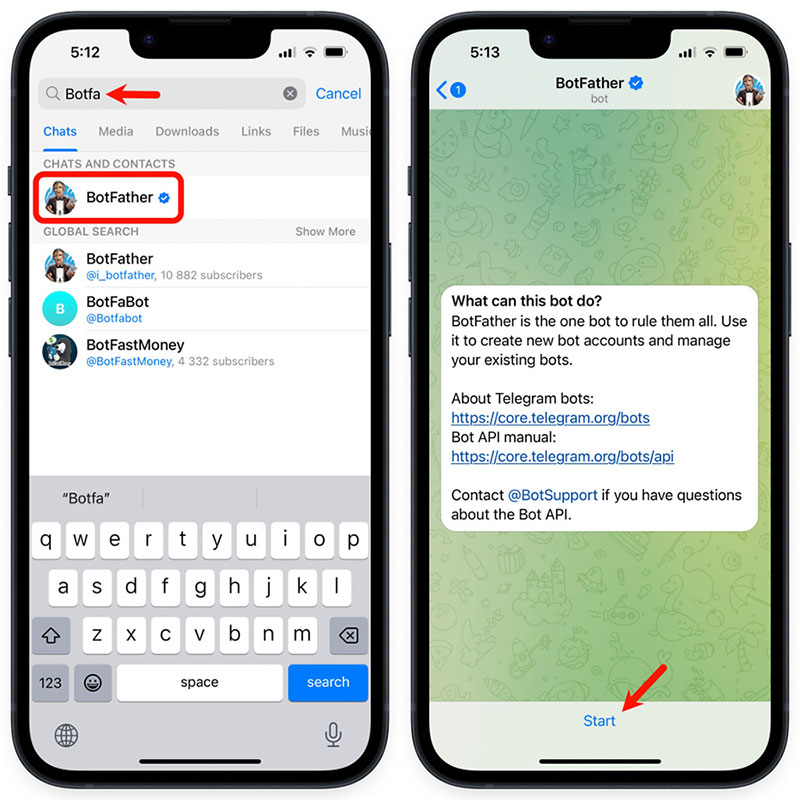 Mobilde Yeni Bir Telegram Botu Oluşturun