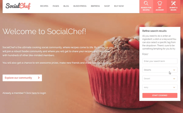 Sosyal Site Kurma - Social Chef Arama İşlevi