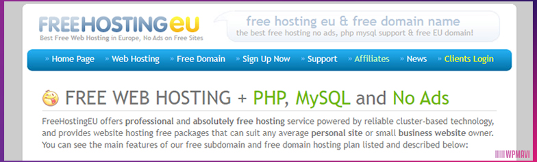 Ücretsiz PHP Hosting - FreeHostingEU