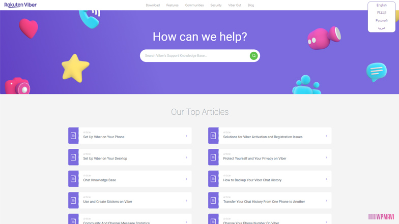 Wix de Yapılan Siteler - Viber Help Sayfası